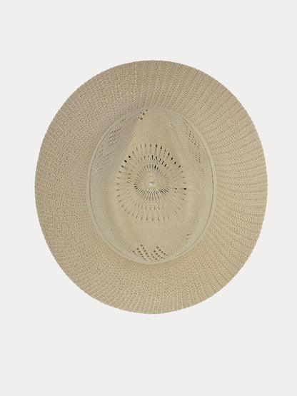 The Classic Linen Straw Flat Brim Fedora