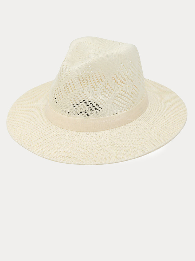 The Classic Linen Straw Flat Brim Fedora