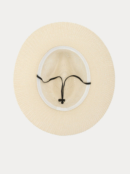 The Classic Linen Straw Flat Brim Fedora