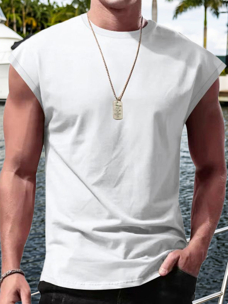 Men's Minimalist Drop Shoulder Sleeveless Tee