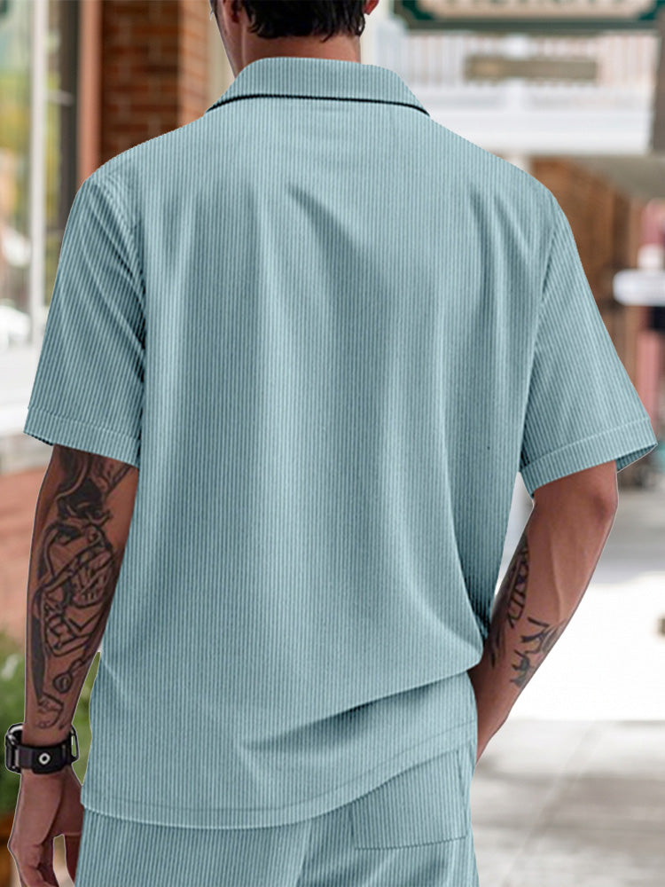 Men's Relaxed Ribbed Knit Short Sleeve Shirt