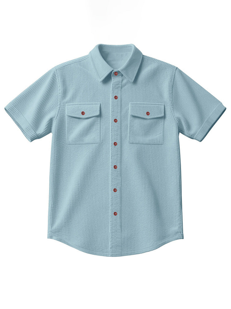 Men's Relaxed Ribbed Knit Short Sleeve Shirt
