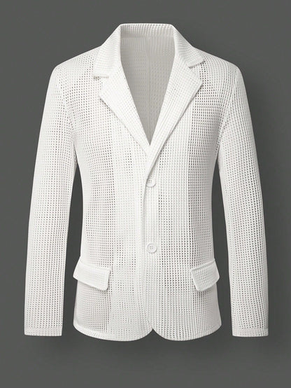 Men's Relaxed Hollow-Out Mesh Blazer