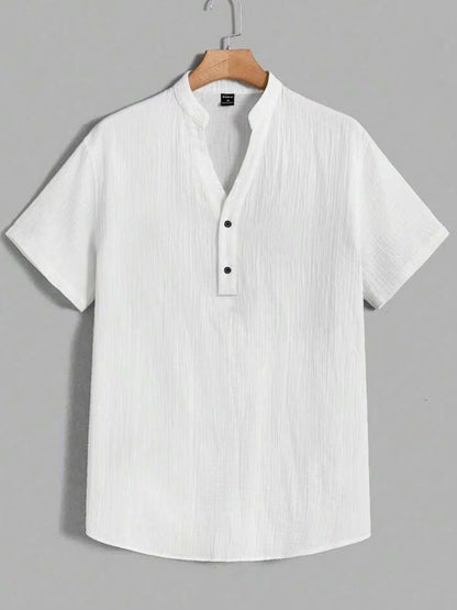 Washed Crinkle Textured Casual Beach Tee
