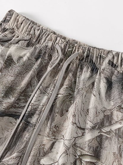 Men's Abstract Ink Print Shorts