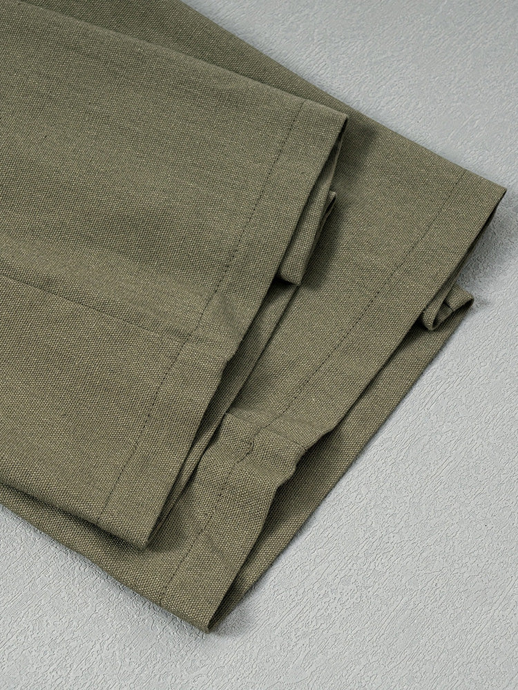 Pleated Wide Leg Washed Linen Pants