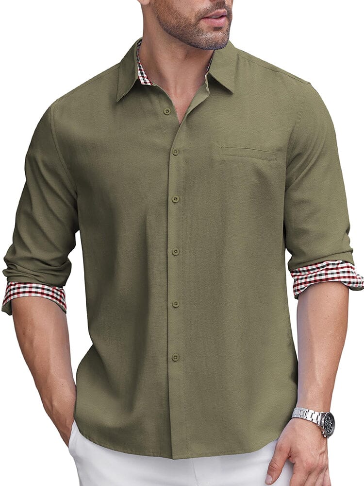 Classic Casual Plaid Splicing Shirt (US Only)
