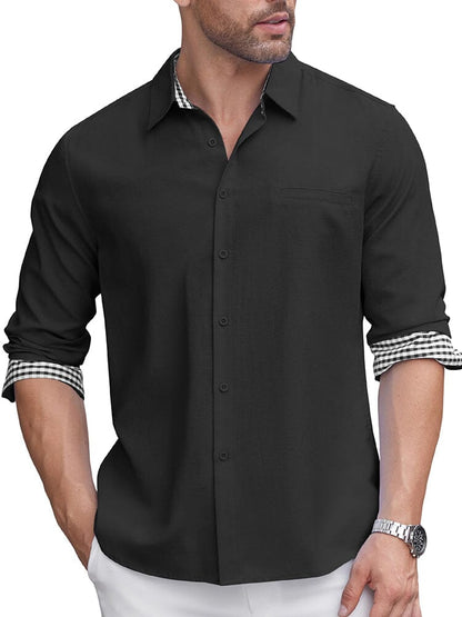 Classic Casual Plaid Splicing Shirt (US Only)
