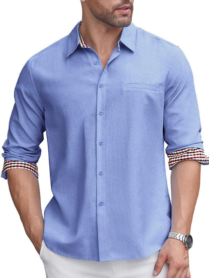 Classic Casual Plaid Splicing Shirt (US Only)